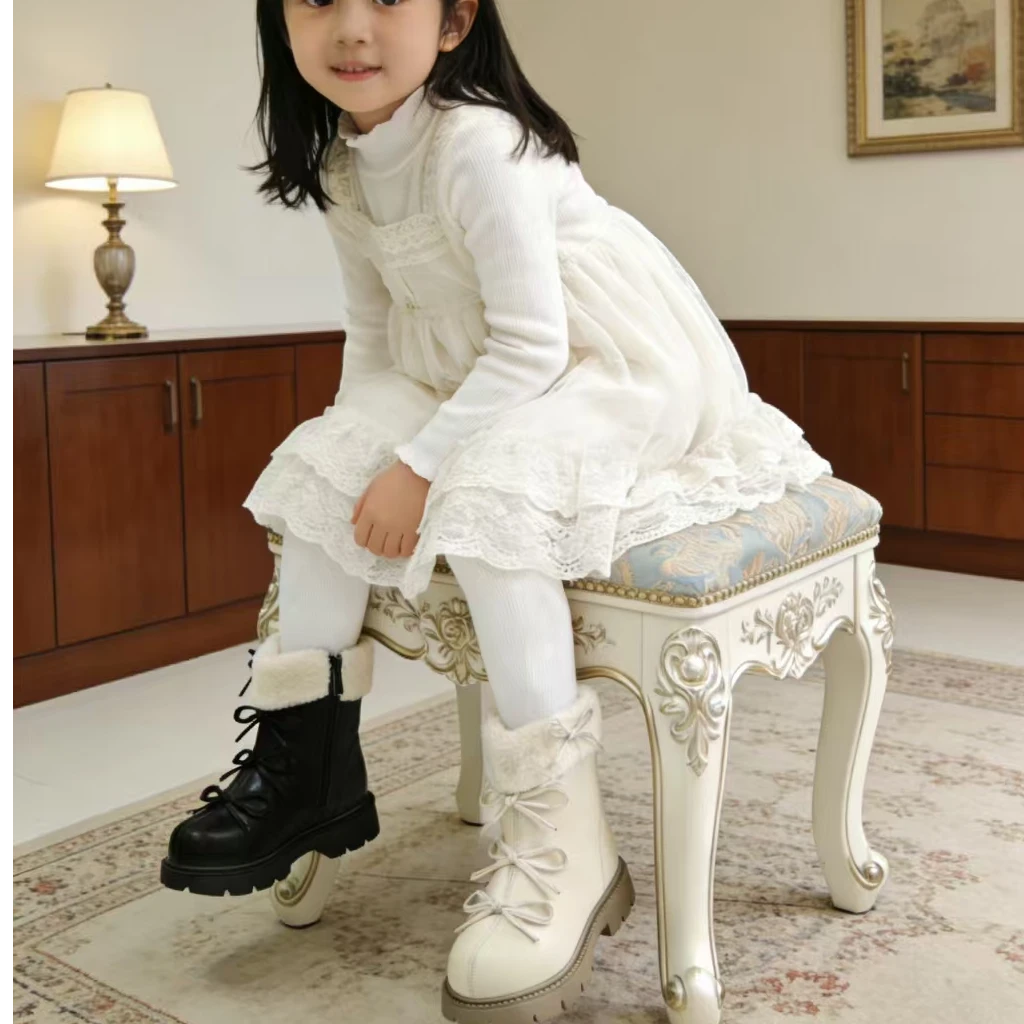 （只发新疆）8003时尚马丁靴女童软底二棉百搭时尚