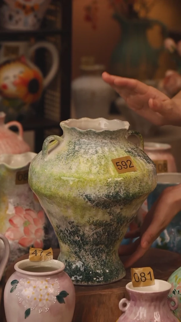 陶瓷592景德镇设计师手作花器摆件侘寂风