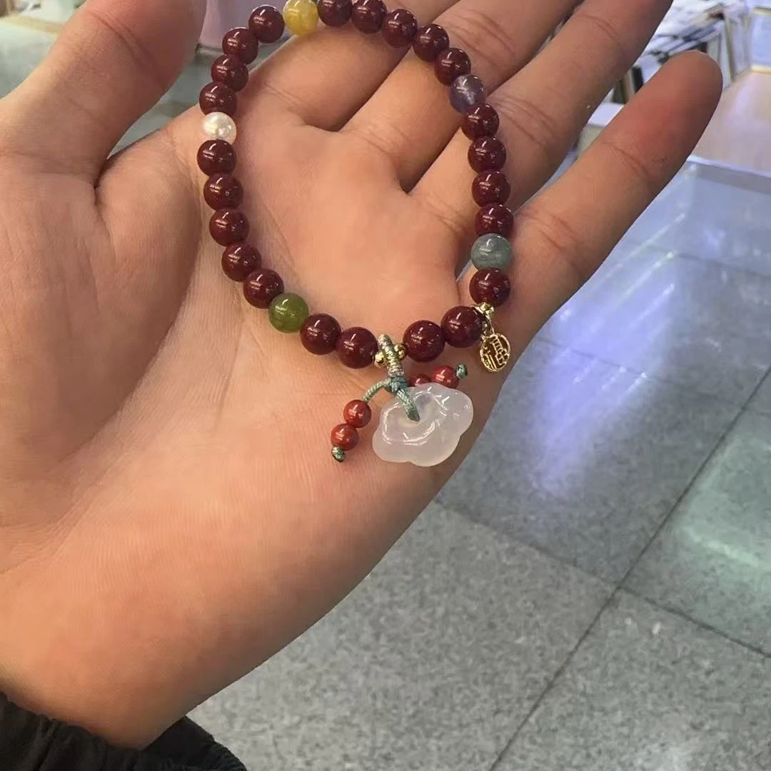 含辰砂工艺品朱砂小祥云手串ZSY83