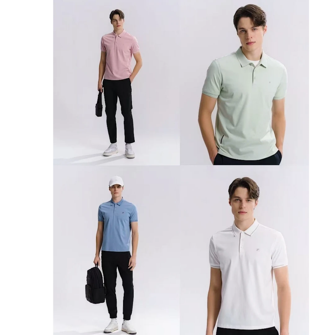 FILA斐乐男款夏季时尚休闲百搭凉感polo短袖T恤F11M523105F