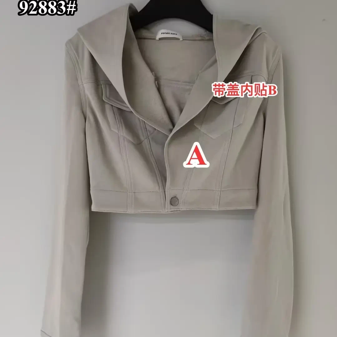 【清 不退差价】设计师款高定春款时尚假口袋设计感短外套92883