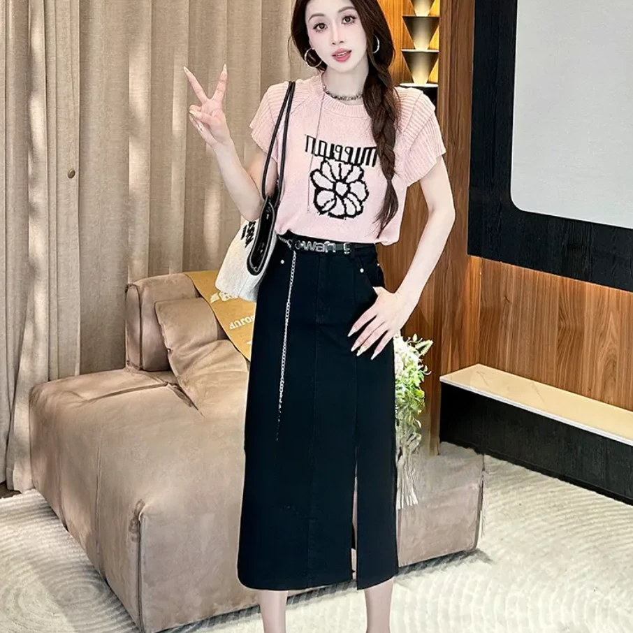 小飞袖花朵短袖上衣短袖女夏季新款设计感复古别致减龄t恤H7-22