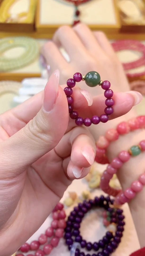 【闪购商品】白玉菩提吊坠紫色戒指