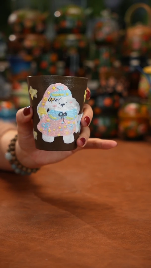 紫砂油画手绘釉下彩微瑕