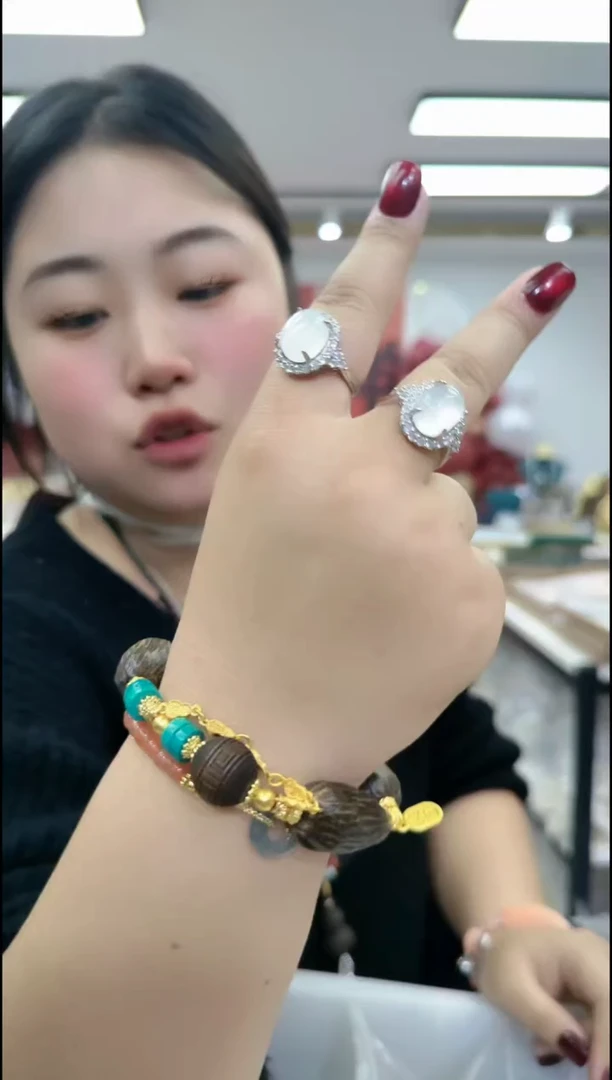 【闪购商品】玛瑙/玉髓颈饰合金1295 白色戒指