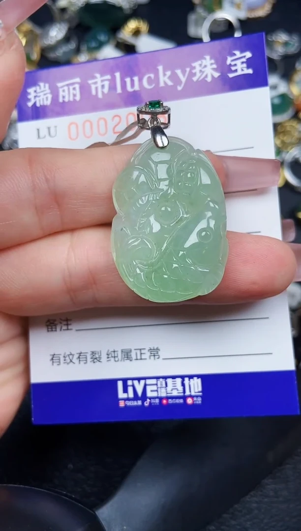 翡翠银S925镶嵌颈饰2008