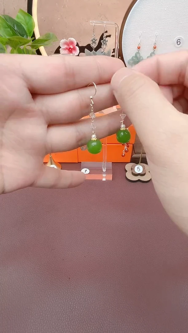 银S925镶嵌耳坠玛瑙/玉髓h318000