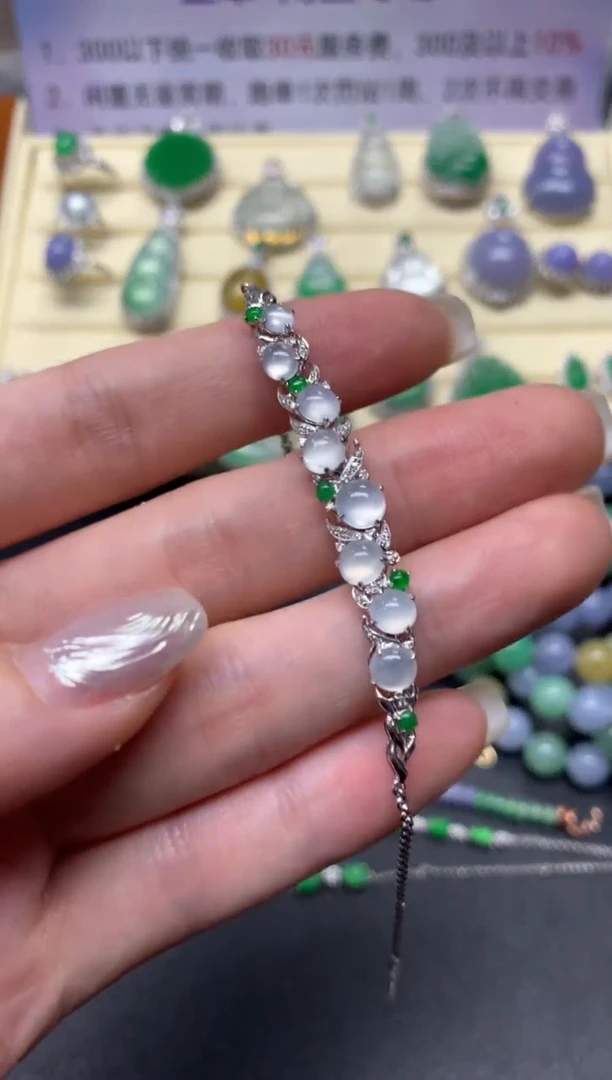 【闪购商品】翡翠手链18K金镶嵌手链|5400+540