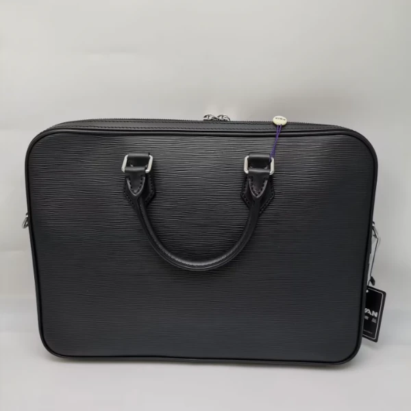 99新 LouisVuitton/路易威登 98新17163  LV黑色水波纹手提包商务