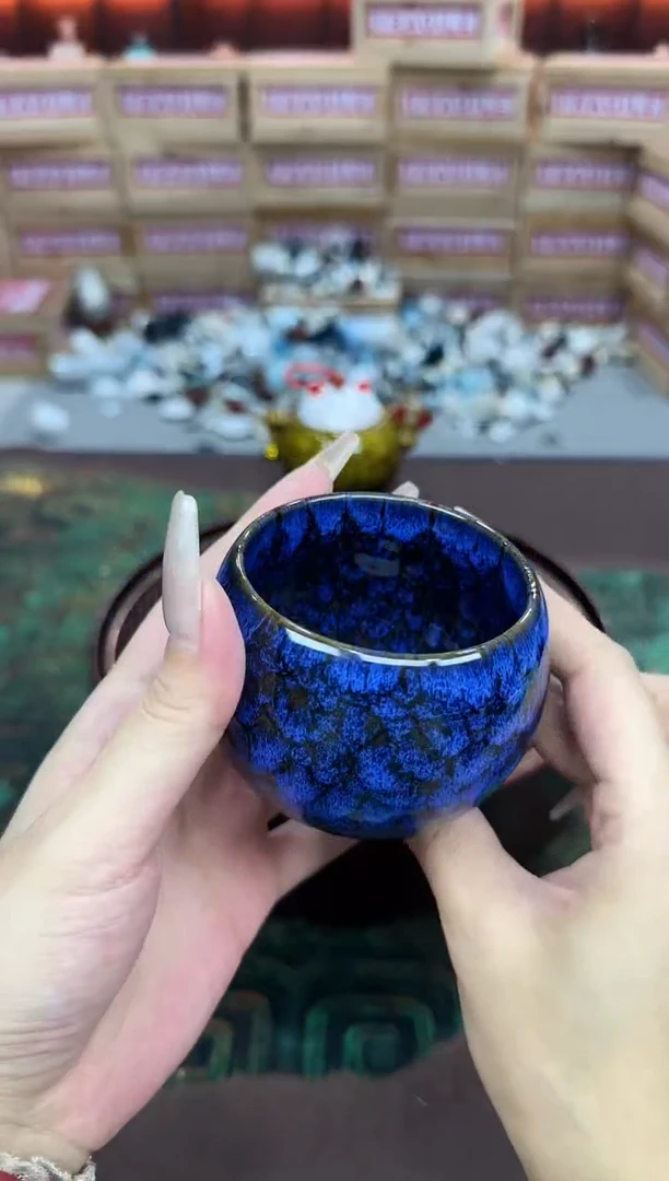 单杯-窑变蓝龙蛋杯