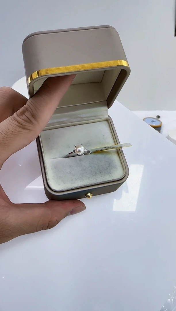 银S925镶嵌海水珍珠DA珍珠戒指 c1248