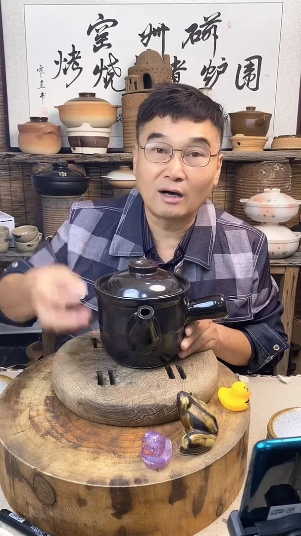 土陶黑色陶土煮茶壶耐高温（1.5升）