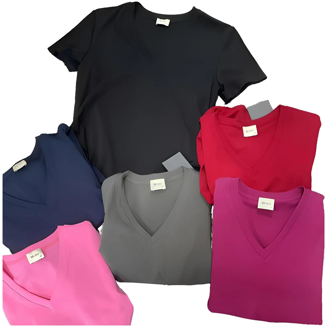 打底衫短袖透气时尚圆领字母街头风T恤V领拼接速干