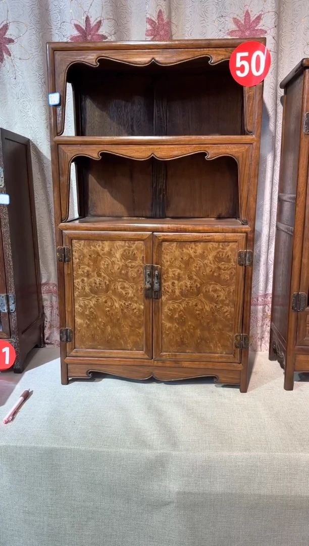 【闪购商品】木花梨木    双层 亮格柜    工艺品