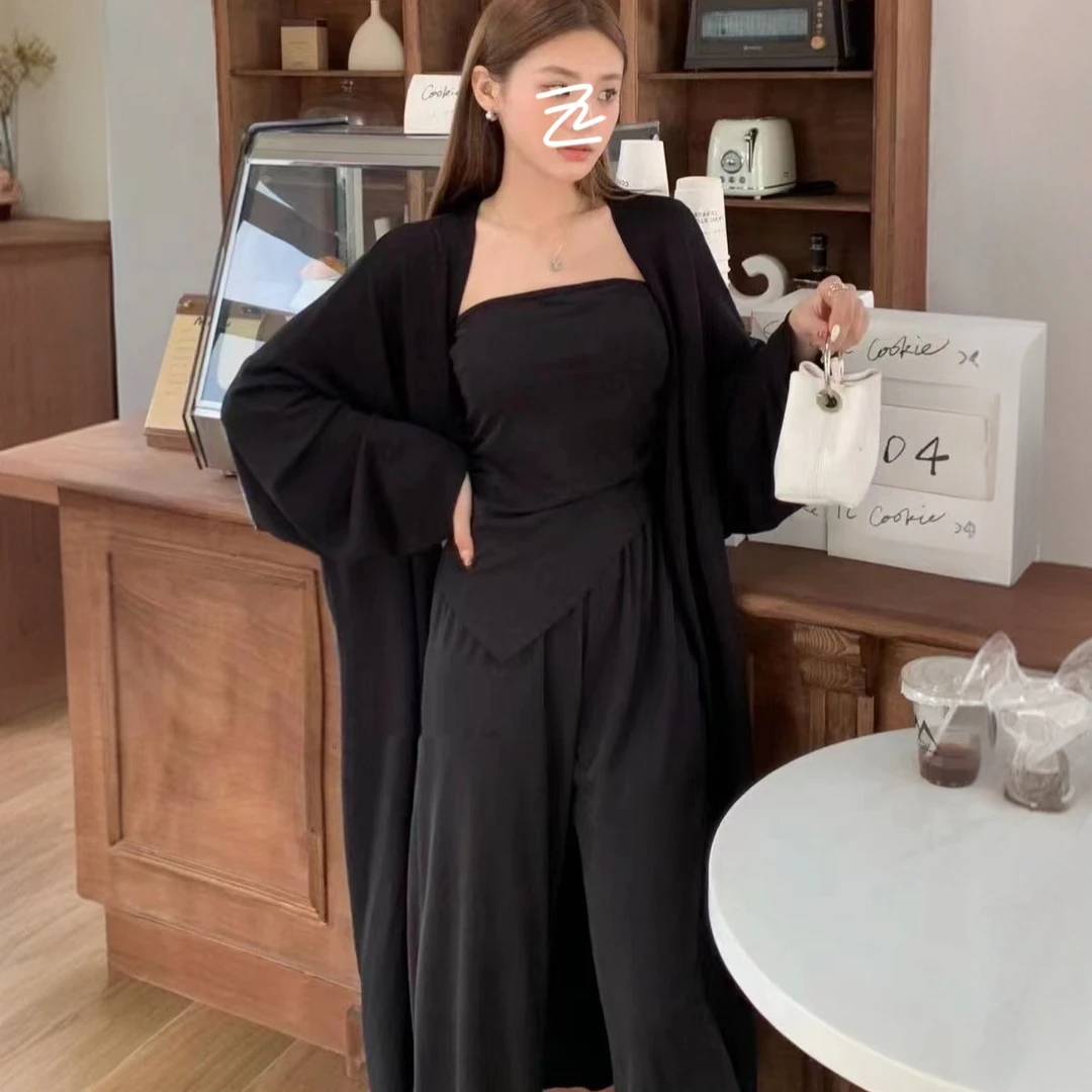 JPG韩版吊带针织气质显瘦裤子套装070（459508）