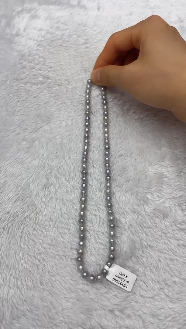 海水珍珠银S925镶嵌项链AK真多麻6-6.5mm
