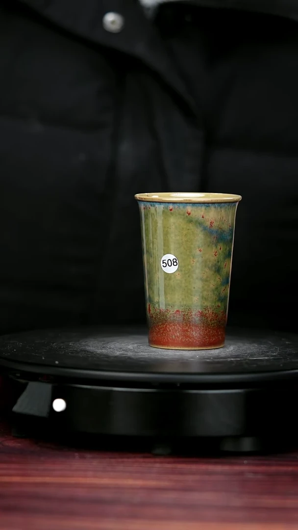 盖碗瓷508#李盼龙一级品原矿钧瓷直口杯