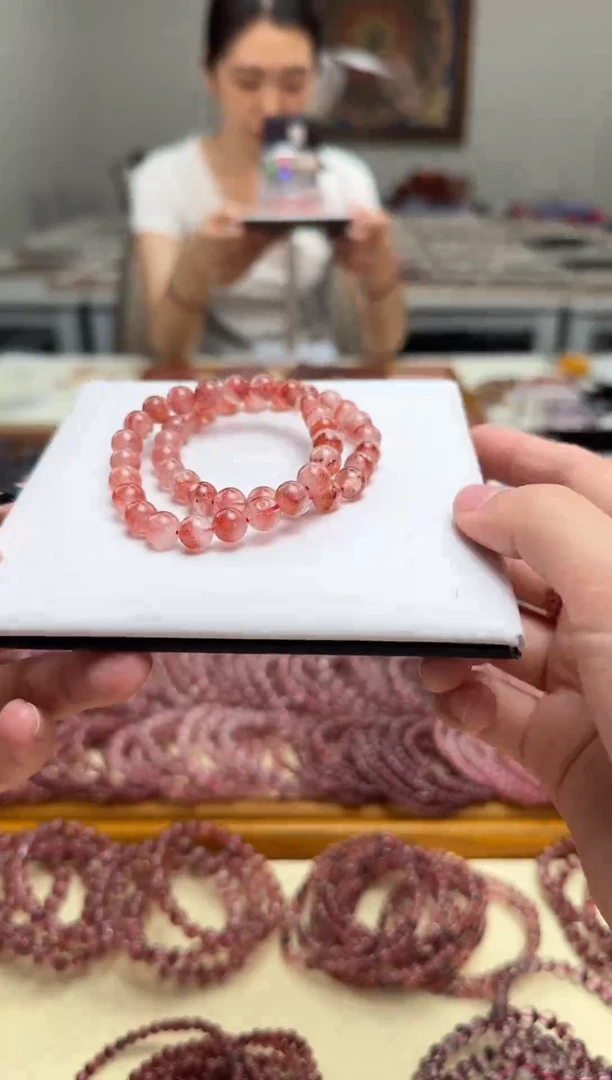 未镶嵌手串水晶芬达金草莓8mm+ 多样性发一