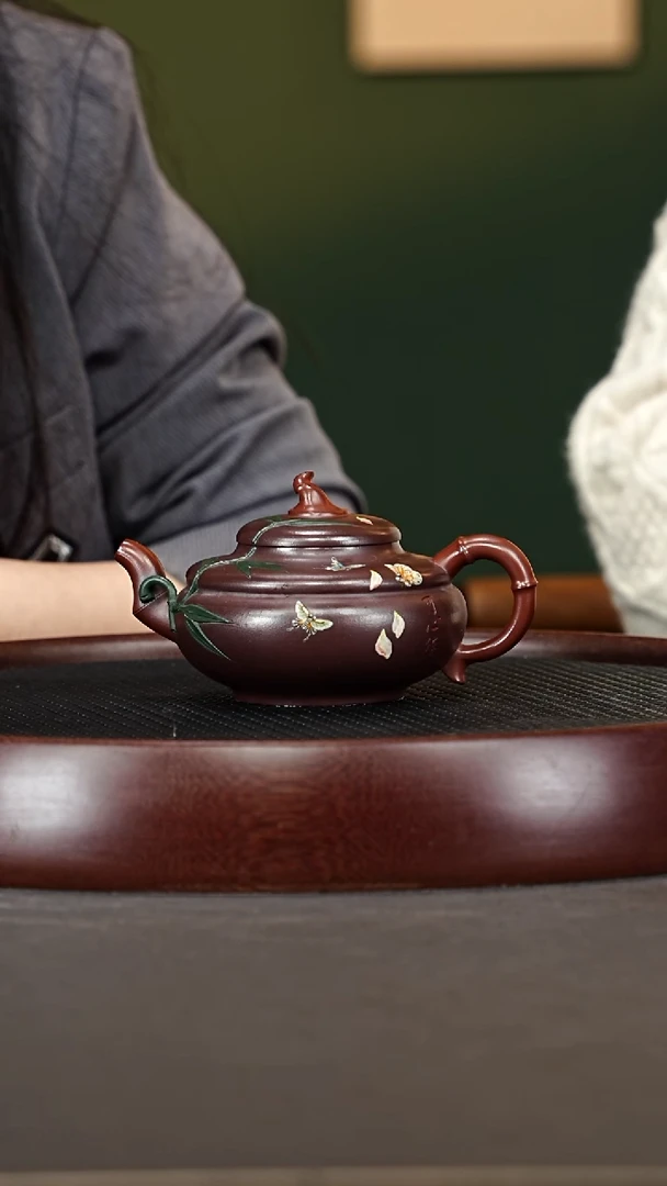 茶壶紫砂31ZWP翠蝶壶 老紫泥260cc