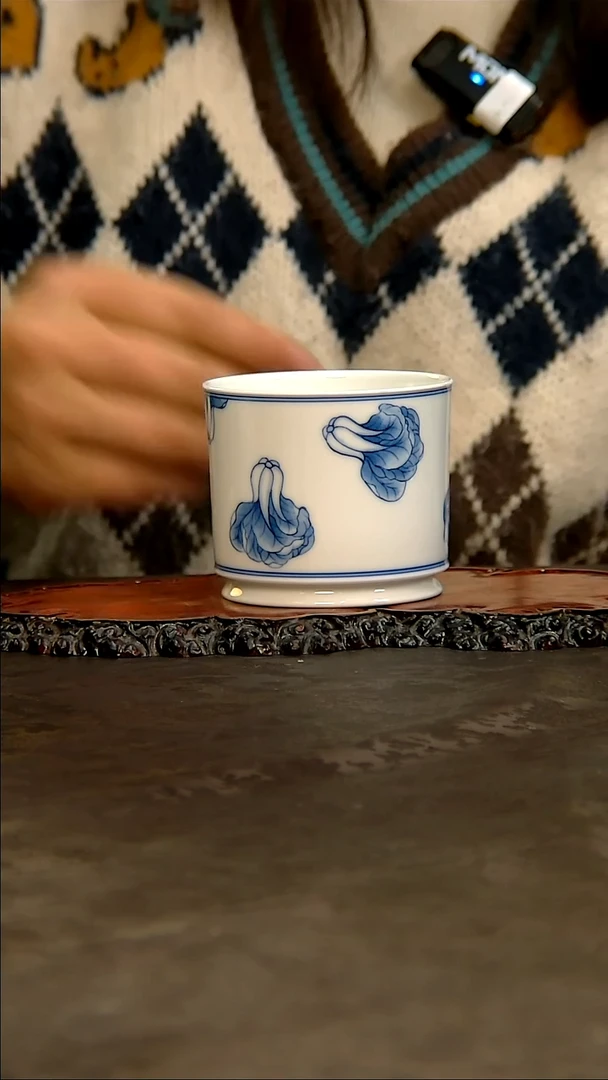 【闪购商品】青花手绘白菜主人杯