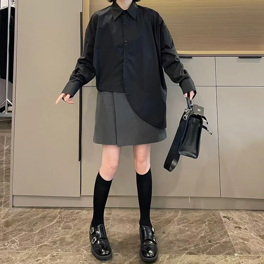 米可/MK-1810ZJ【不规则衬衫】时尚休闲气质减龄显瘦春季新款衬衫