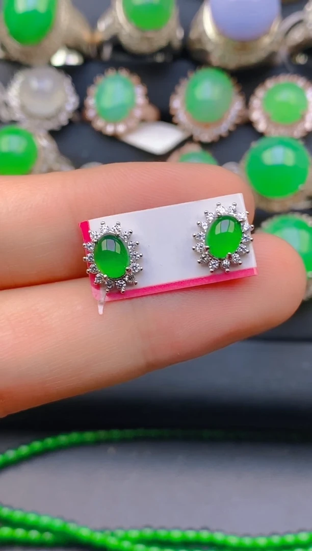 【闪购商品】翡翠戒指银S925镶嵌天然A货翡翠1