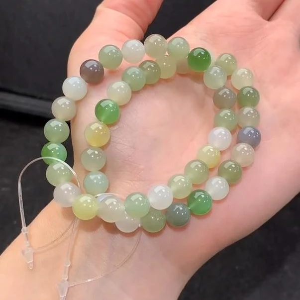 天然正品和田玉D08青海料多宝手串1单圈妈妈时尚珠子多样性发一.