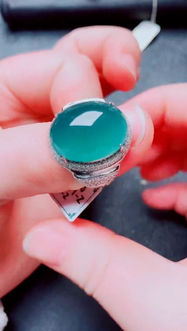 银S925镶嵌戒指翡翠111