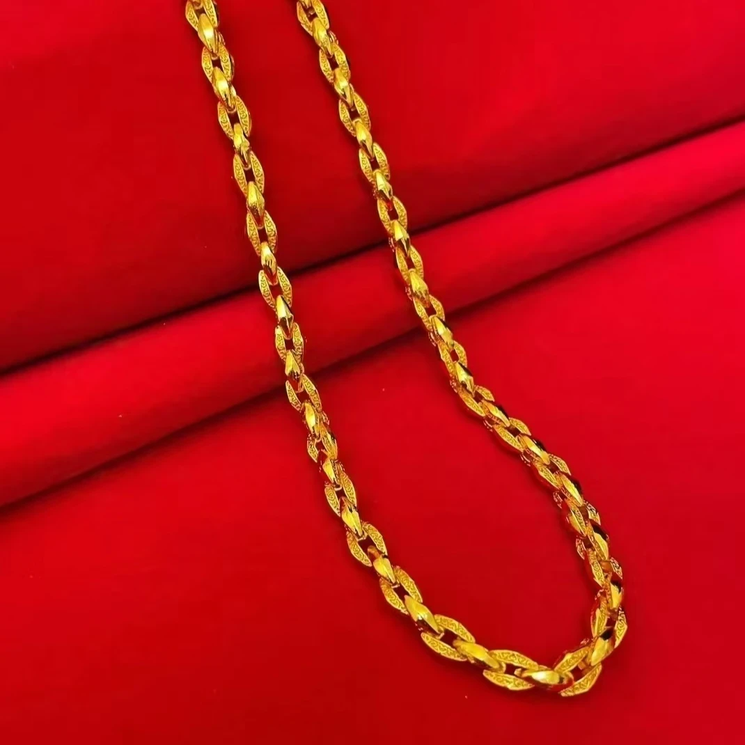 链子足银 菱形八方来财项链 时尚热门款