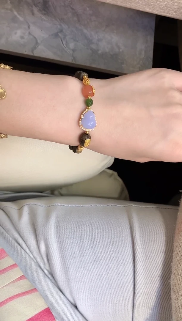 银S925镶嵌手串翡翠手串