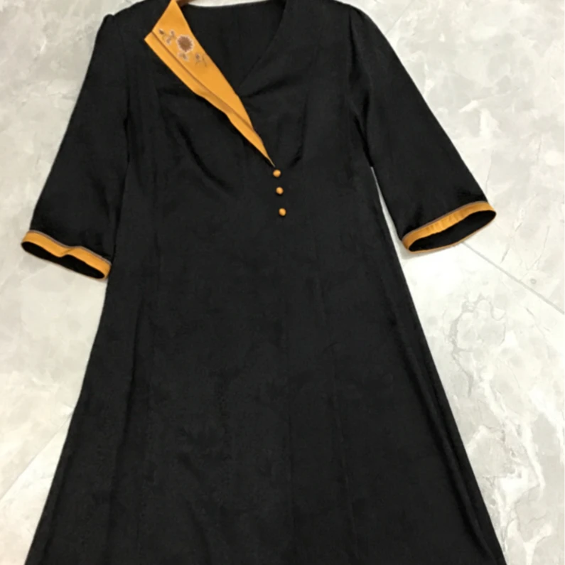 芹 新中式  风 36706 冠乐皱连衣裙