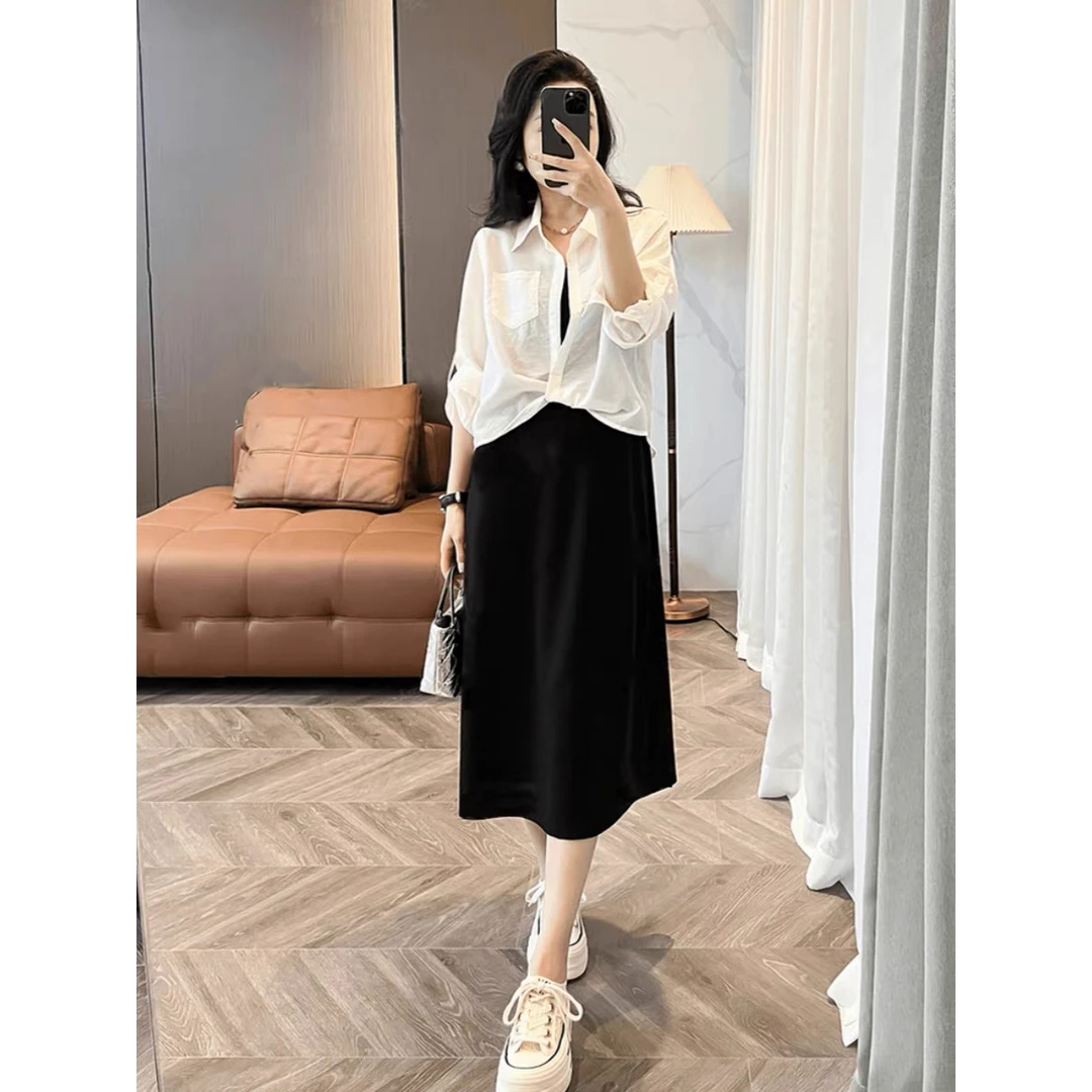 开衫两件套连衣裙显瘦套装气质小个子洋气夏季出行连衣裙女夏季