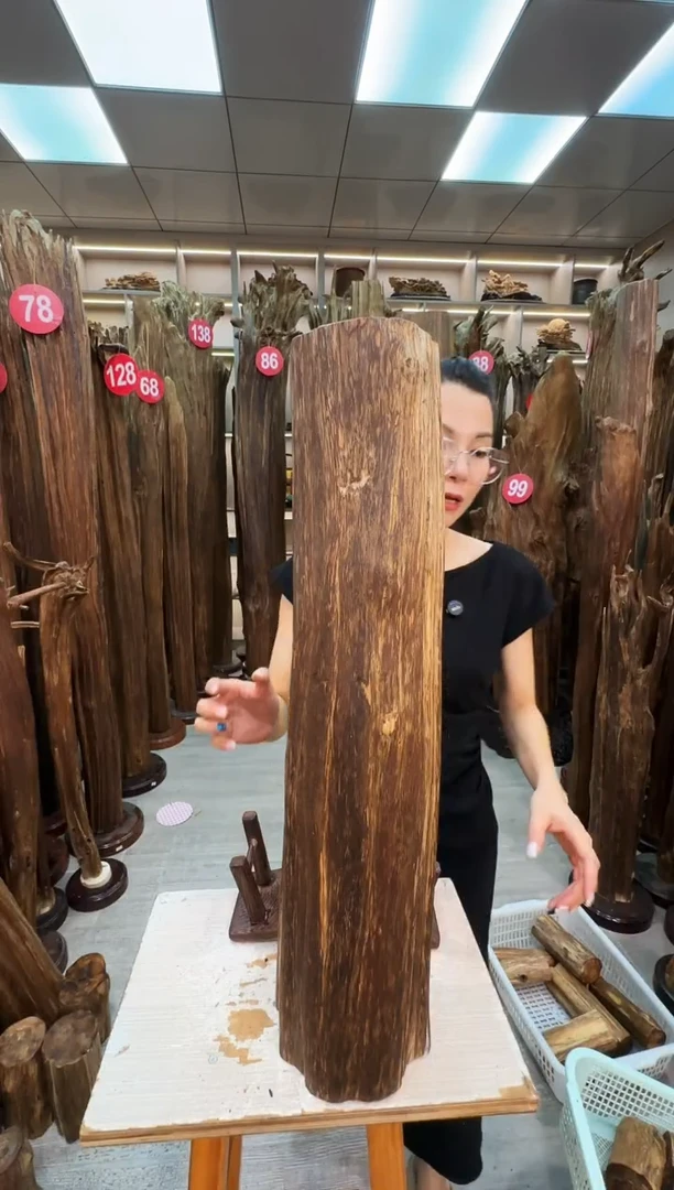 沉香碎屑沉香原料摆件工艺品一百以上带底座沉香