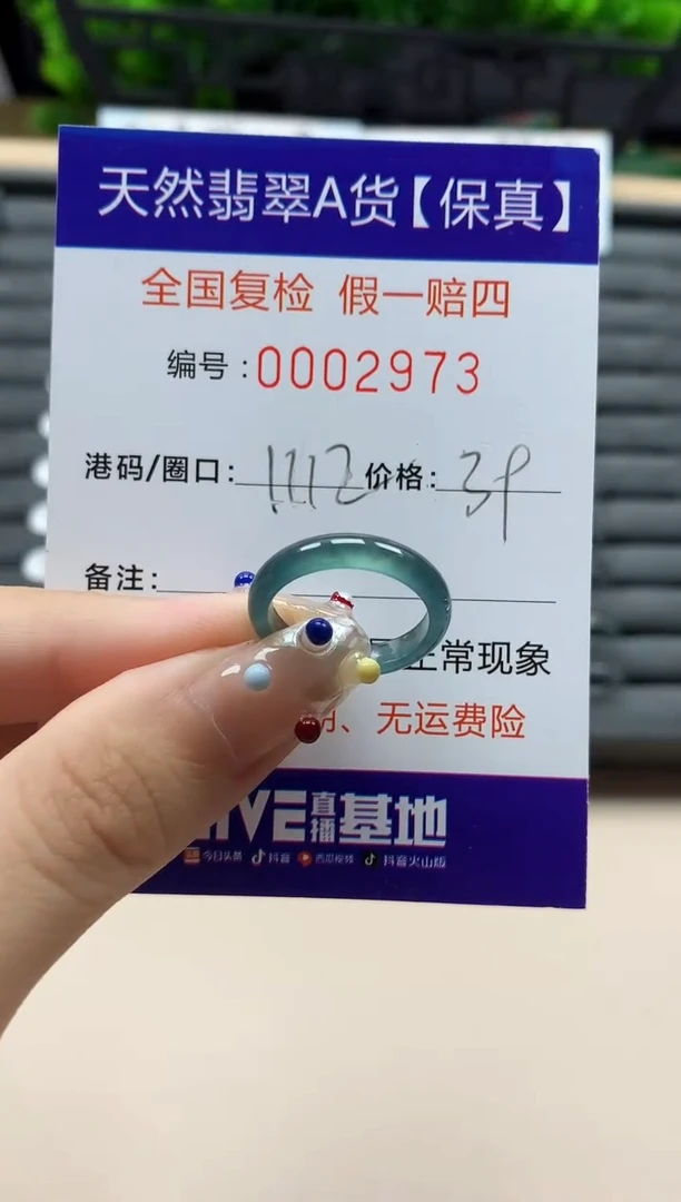 翡翠戒指未镶嵌天然  2973