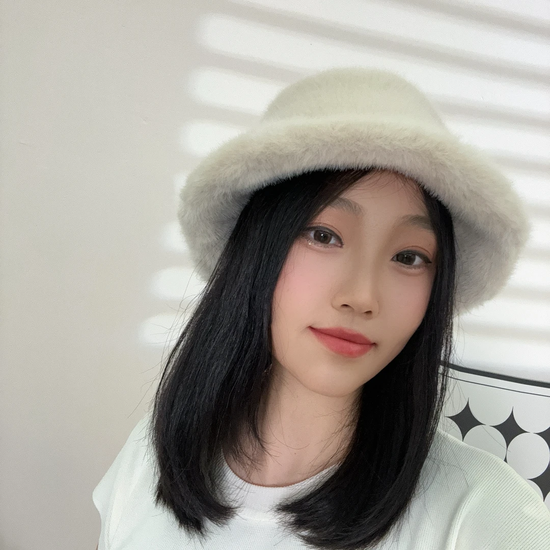 冬季秋季平顶渔夫帽环保毛帽子宽松ins