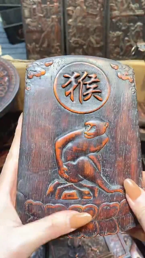 木紫檀雕刻一物一拍