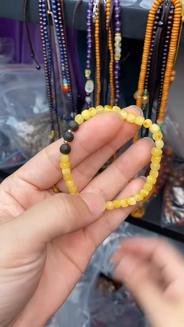 未镶嵌蜜蜡手绳蜜蜡金绞单圈