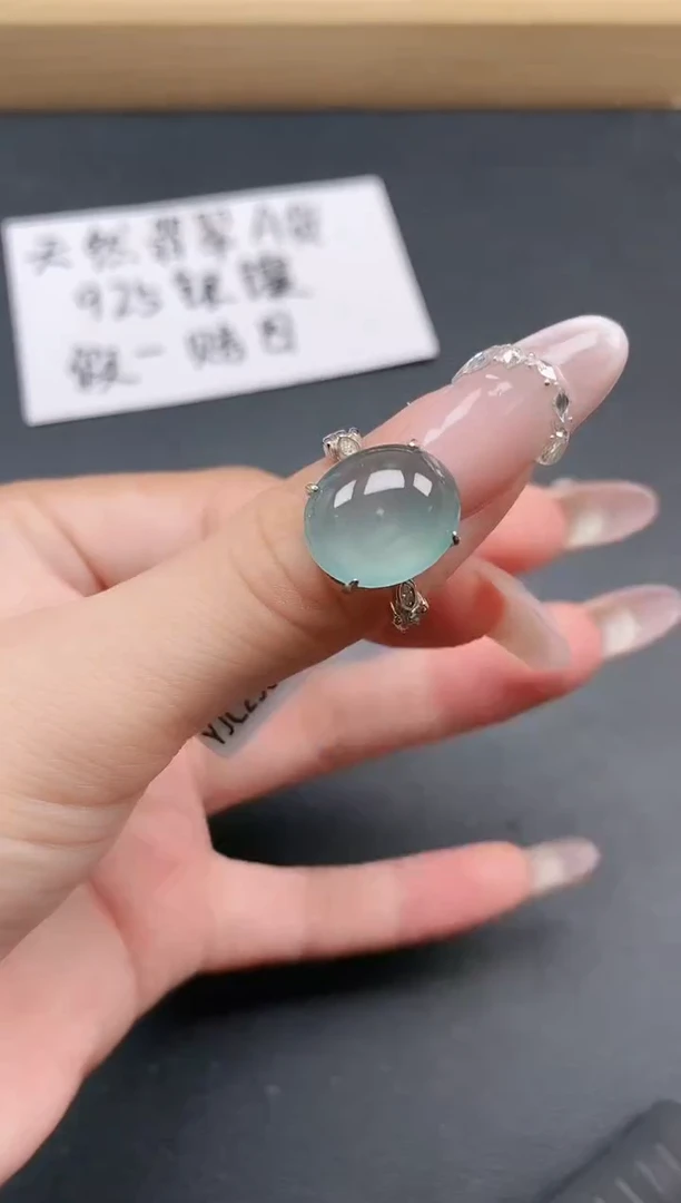 银S925镶嵌戒指翡翠111