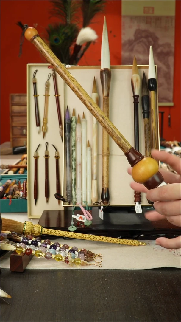 194号闪孤品高货毛笔链接 清水试笔 蘸墨不退