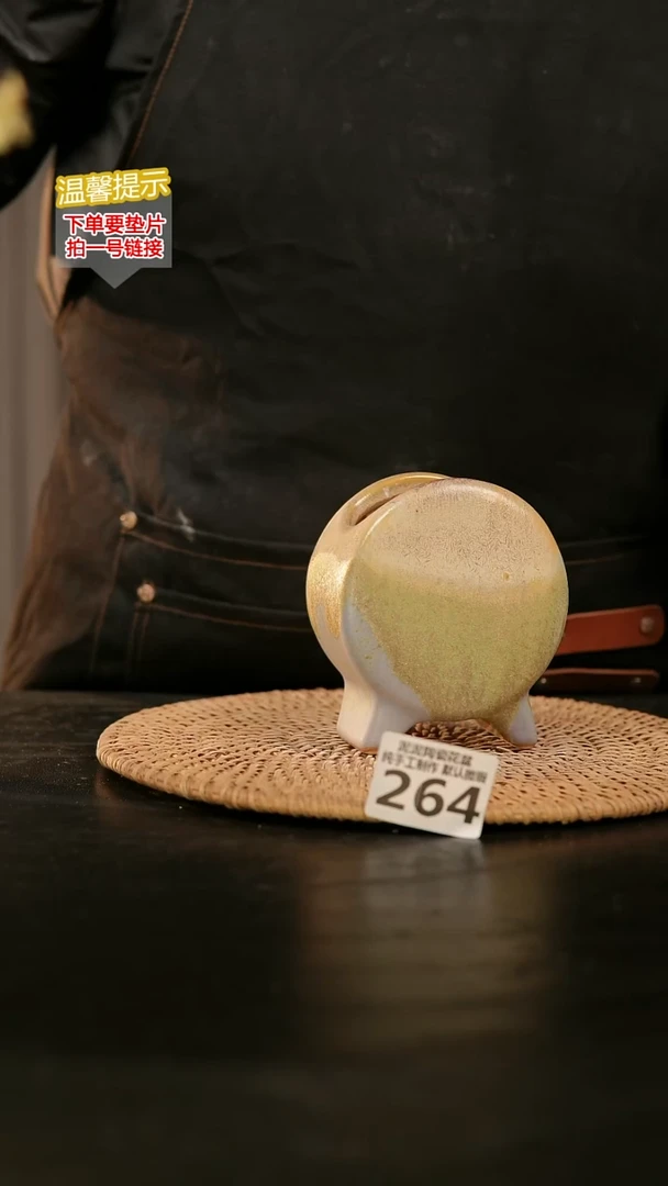 瓷片264鼓盆小号口6*4高10