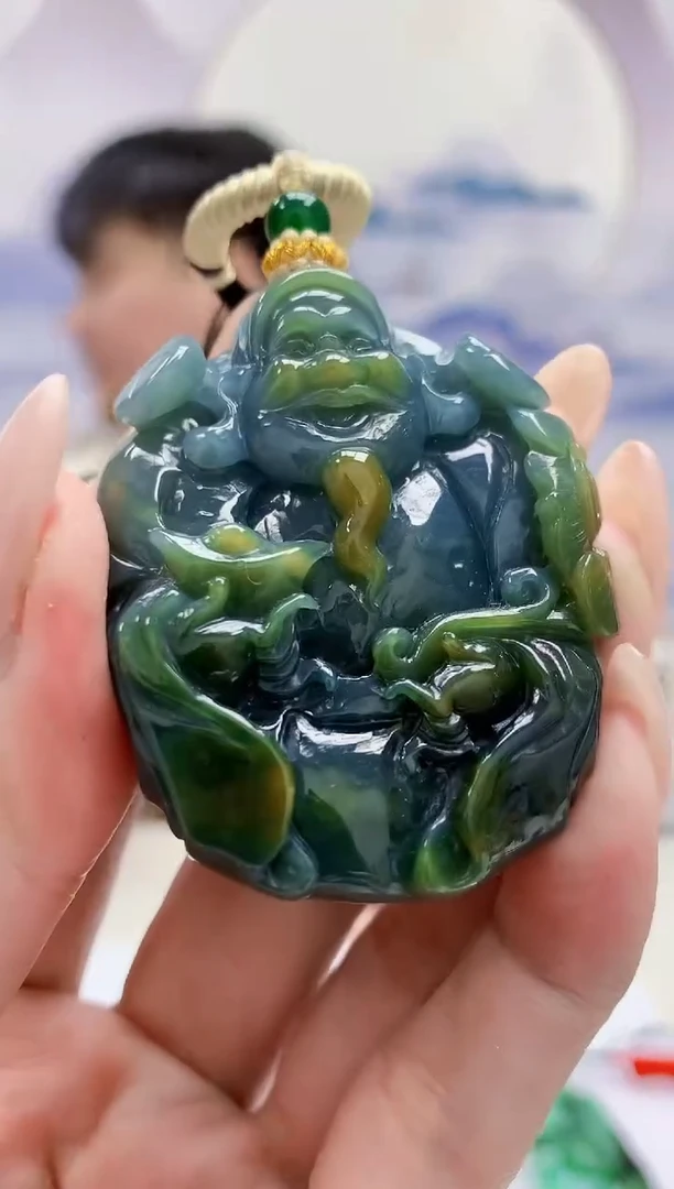 定制翡翠未镶嵌5060MM-毛货挂件14