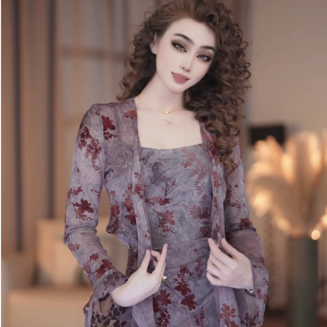 【爱妃】皎若秋月冬季新款高级显瘦鱼尾连衣裙-YL11201