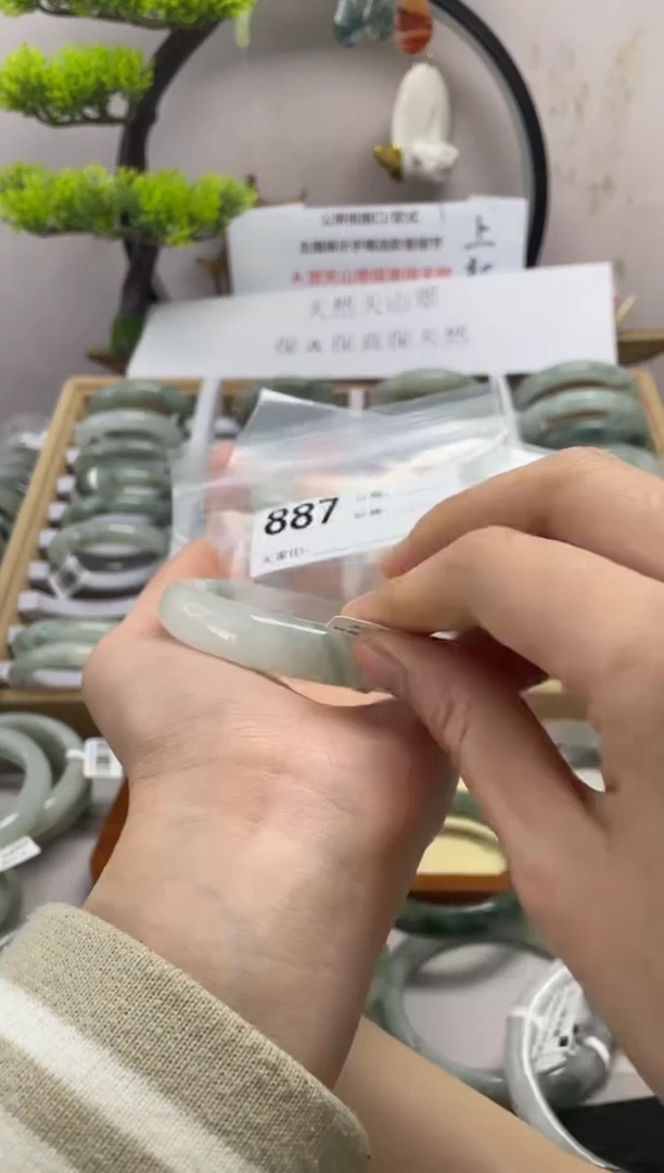 石英质玉（天山翠）手镯未镶嵌887