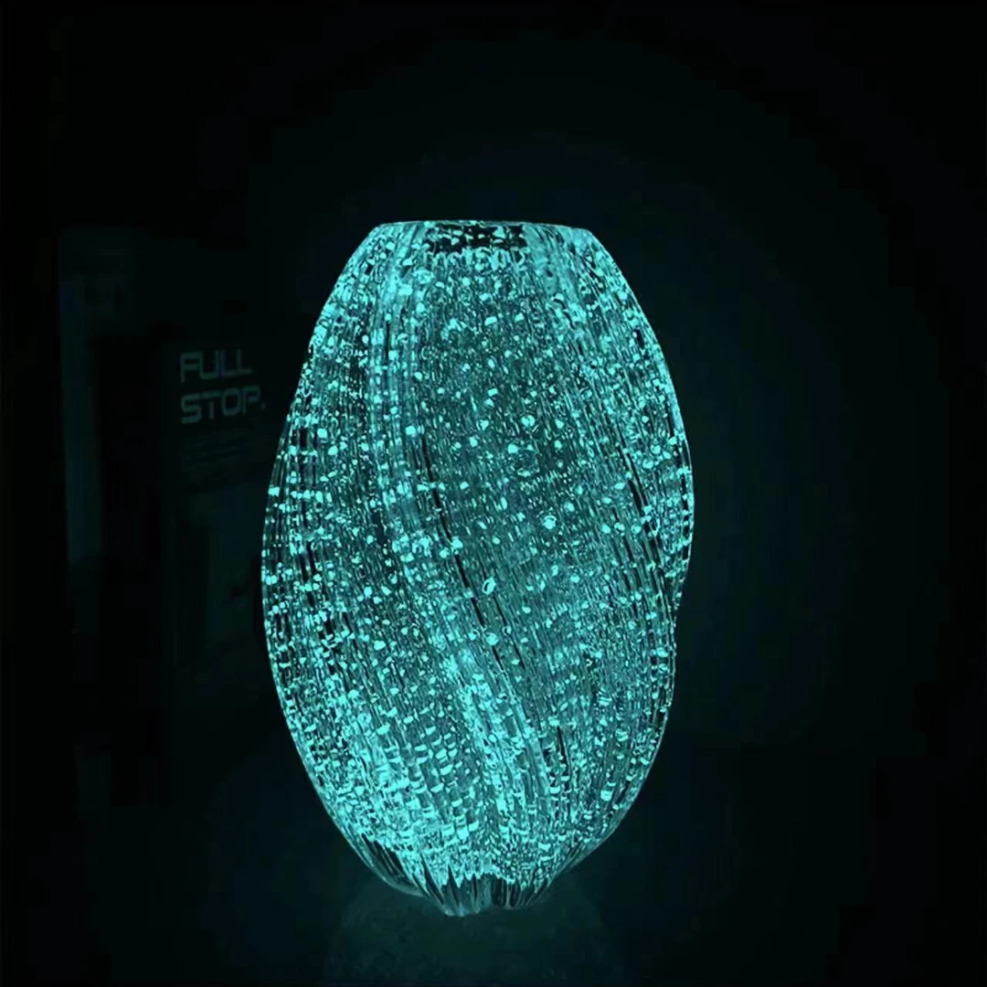 麦芽糖夜光透明玻璃花瓶鲜花干花客厅餐桌装饰品电视柜摆件
