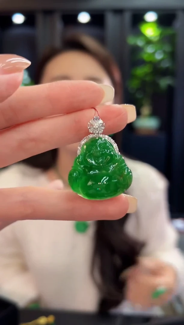 吊坠(不含链)18K金镶嵌翡翠 缅料A货/支持复检/一件