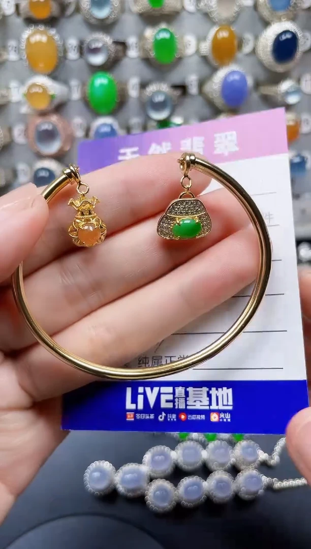 银S925镶嵌手镯翡翠533