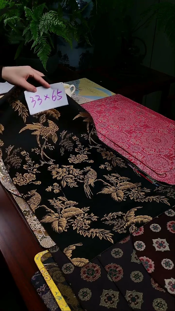 【金雀报喜单面】中国风干泡织锦茶席33*65