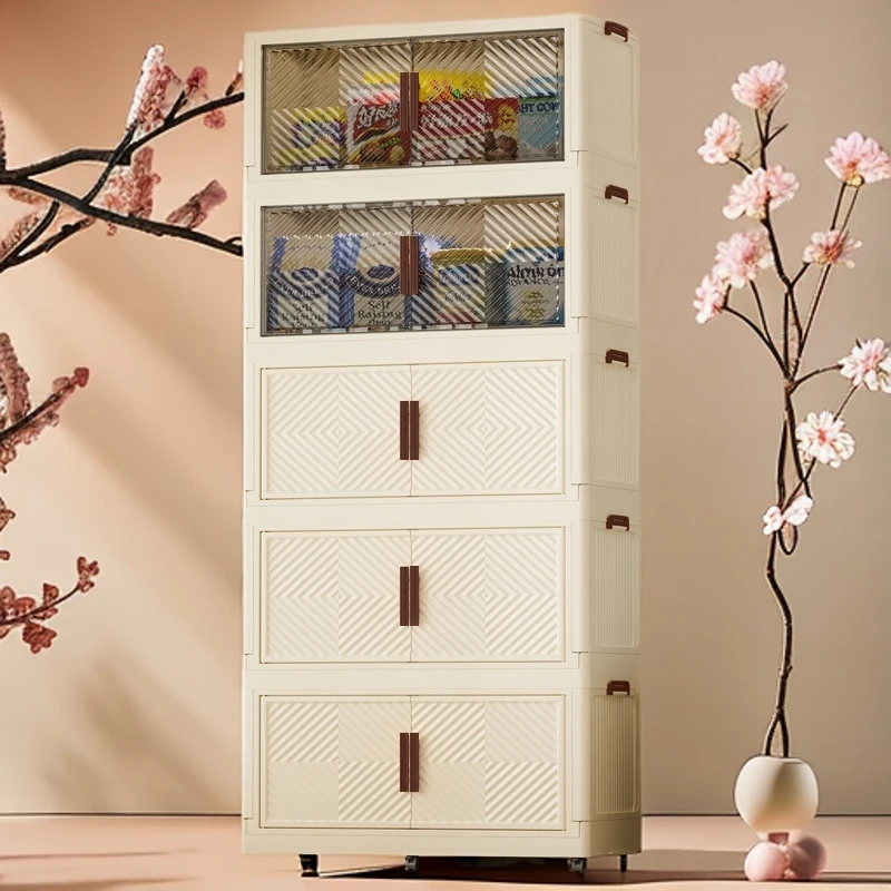 ZD65面宽免安装简易储物柜双开家用客厅储物柜简约玩具收纳文具盒