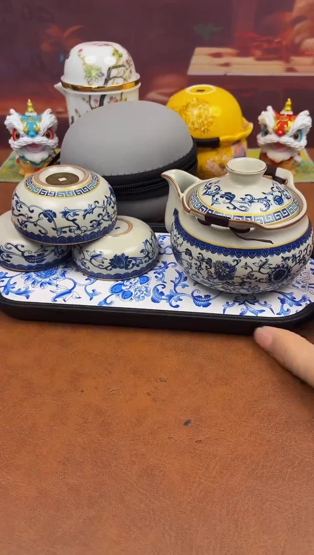 陶瓷茶具摆件旅行套组