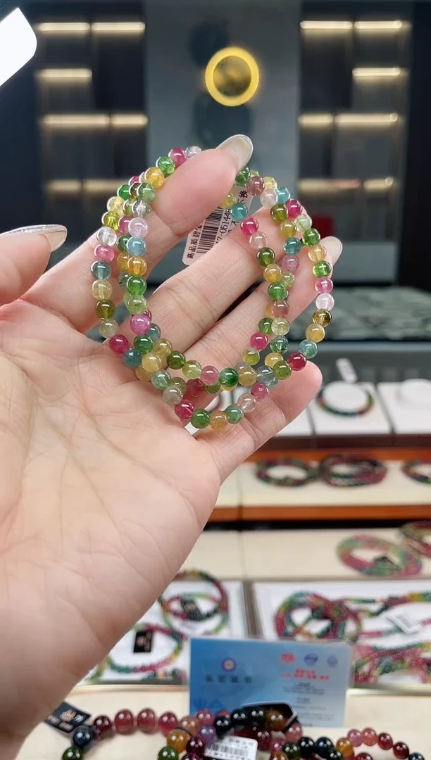 未镶嵌老矿碧玺三圈手串5mm+碧玺多样性发一条 T